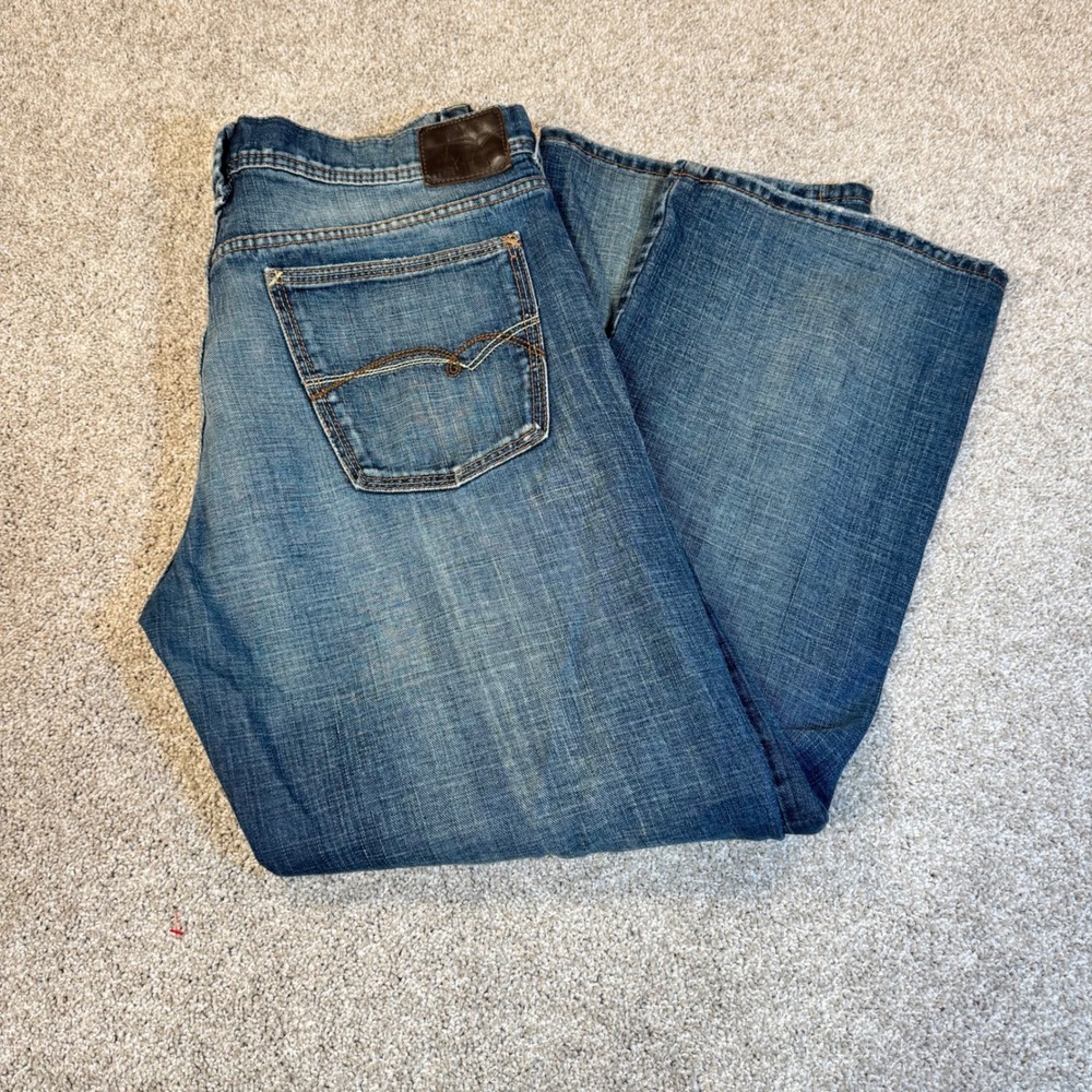 Mavi Matt Mid-Rise Bootcut Jeans Mens 34x32 (fits 34x30) Blue Denim